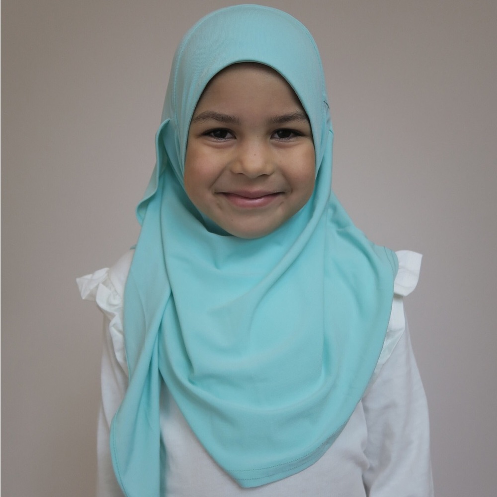Girls Hijab - instant Butterfly Aqua